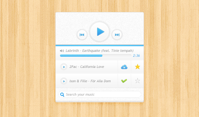 Simple Music Player PSD